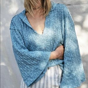 New Free People Baja Babe Wide Sleeve Hoodie Top